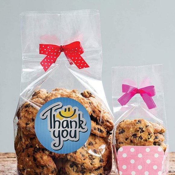 100 THANK YOU Stickers Blue Smiley 1" - Picture 4 of 9